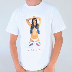 V/SUAL White Model Tee